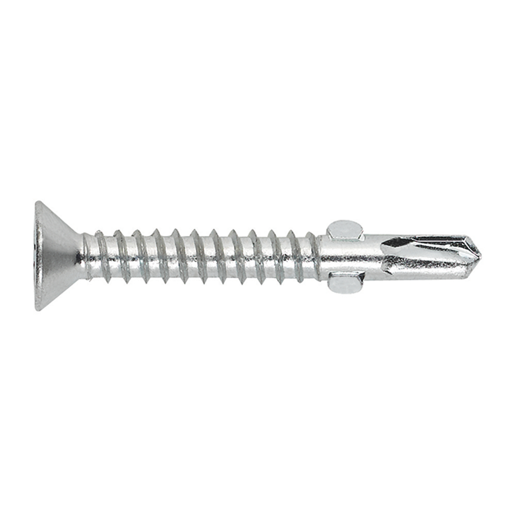 ABA - Self-drilling screw with two wings drill, countersunk head and Ph recess. Zinc plated. 