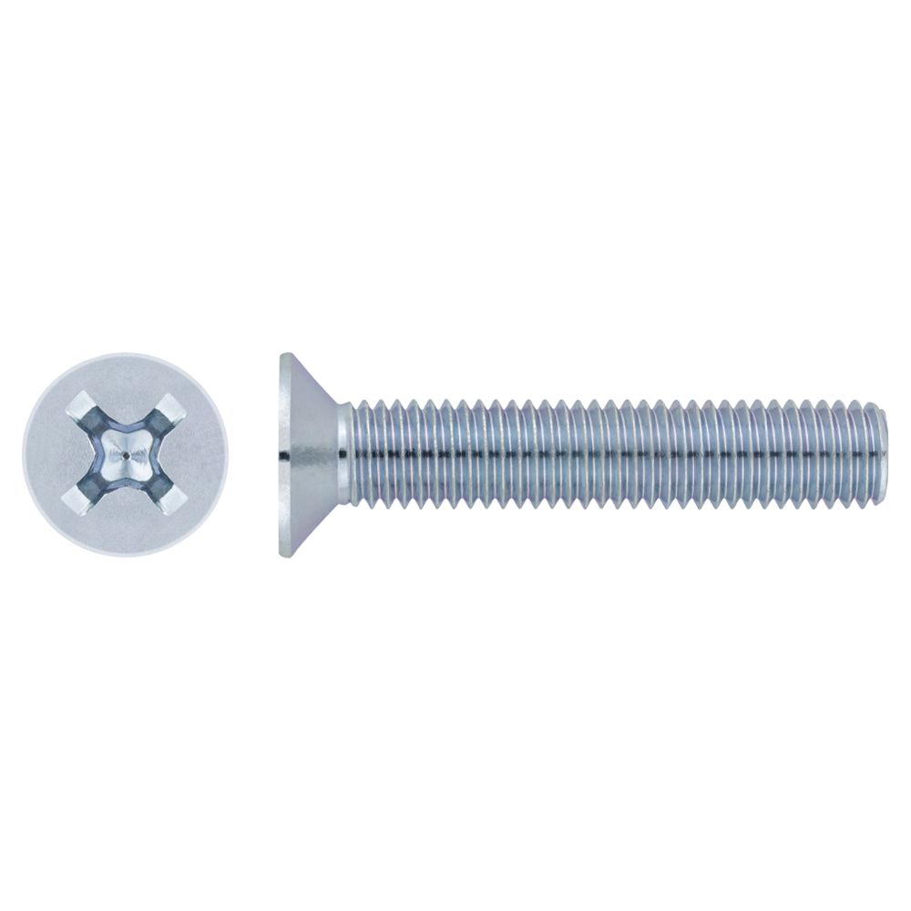 DIN-965 - Screw with countersunk head, PH recess, 4.8. Zinc-plated. 