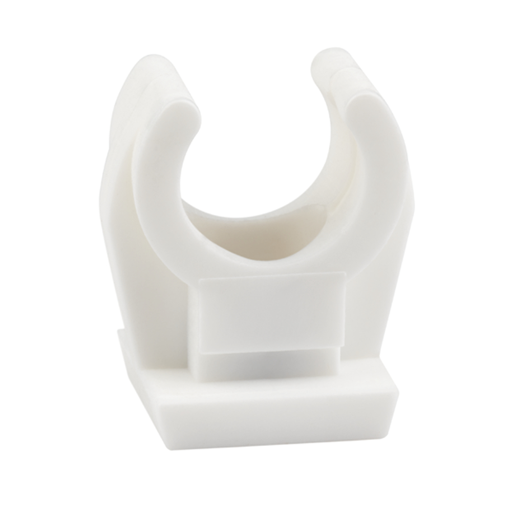 AB-IN - Simple polypropylene pipe clip with M6 threaded brass insert. 