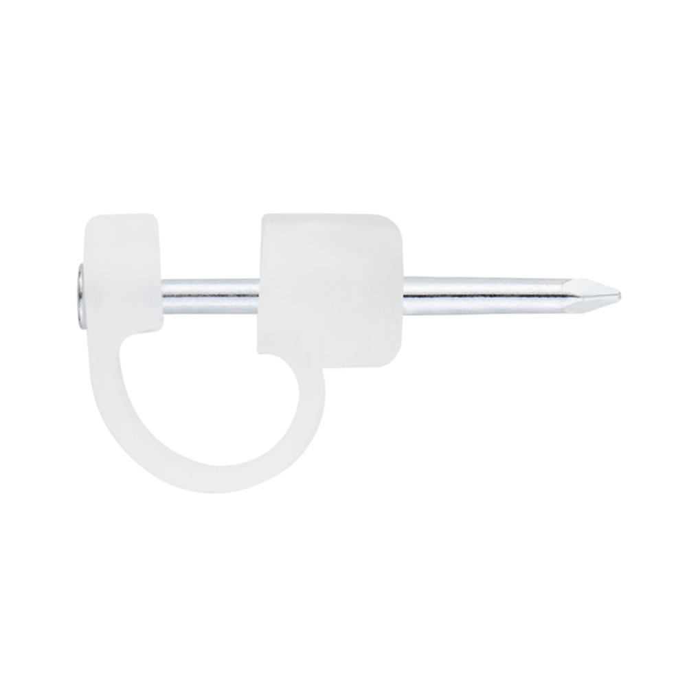 GR-NY NT - Nylon cable clips (polyethylene 6.6), with steel zinc-plated nail. Natural colour. 