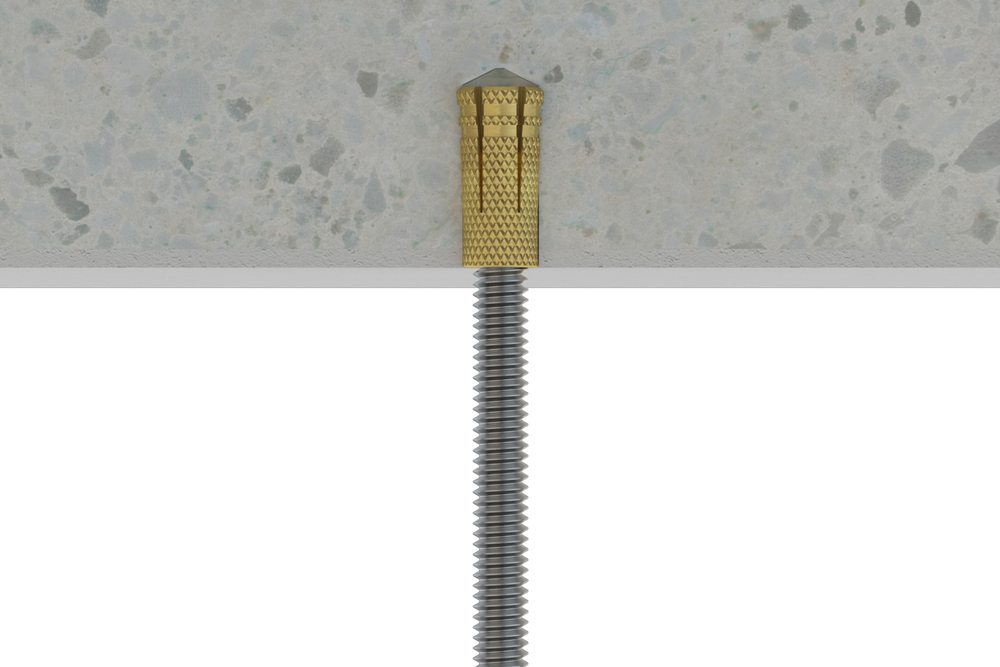 TALA - Brass expansion anchor for light fastenings in solid materials. 