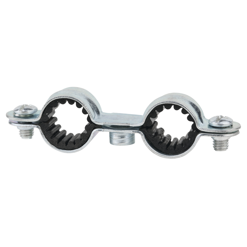 AB-7ID Z - Double isophonic pipe clamp M7. Zinc plated. 