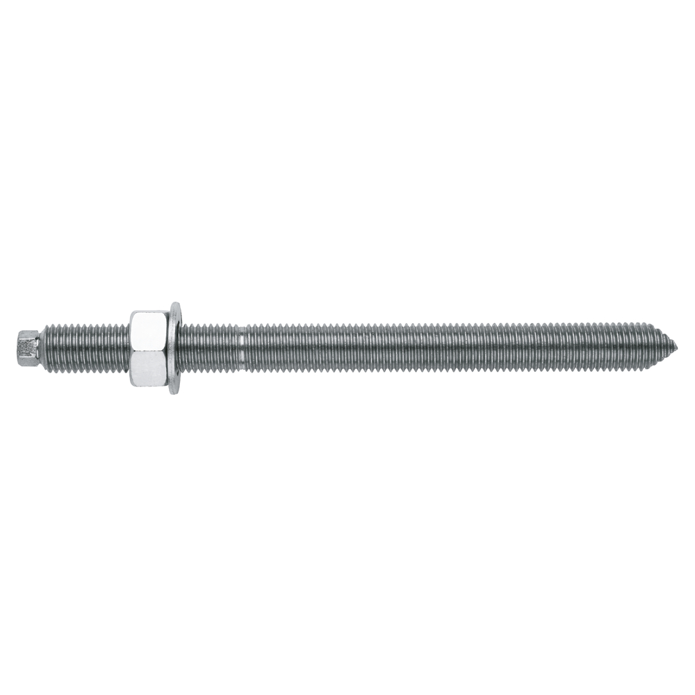 EQ-AC - Stud bolt for chemical anchor, with nut and washer. 