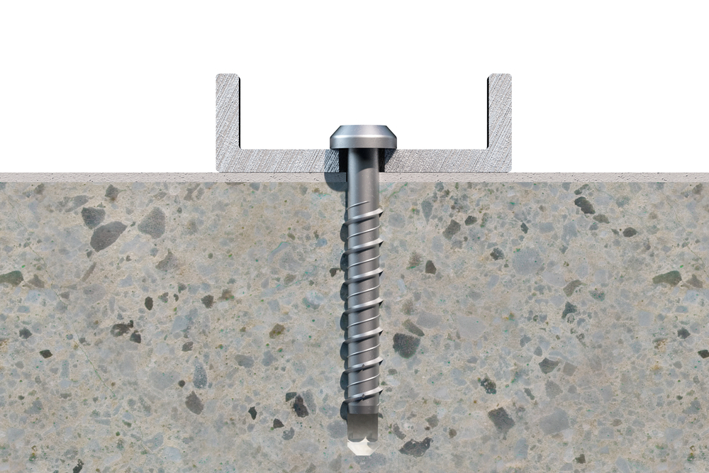 THP - Concrete screw anchor with ATLANTIS C3-H coating. Opt.1 ETA Assessed. 