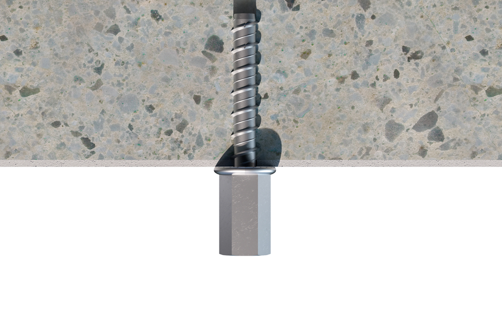 TFF - Concrete screw anchor with zinc plated coating. 
