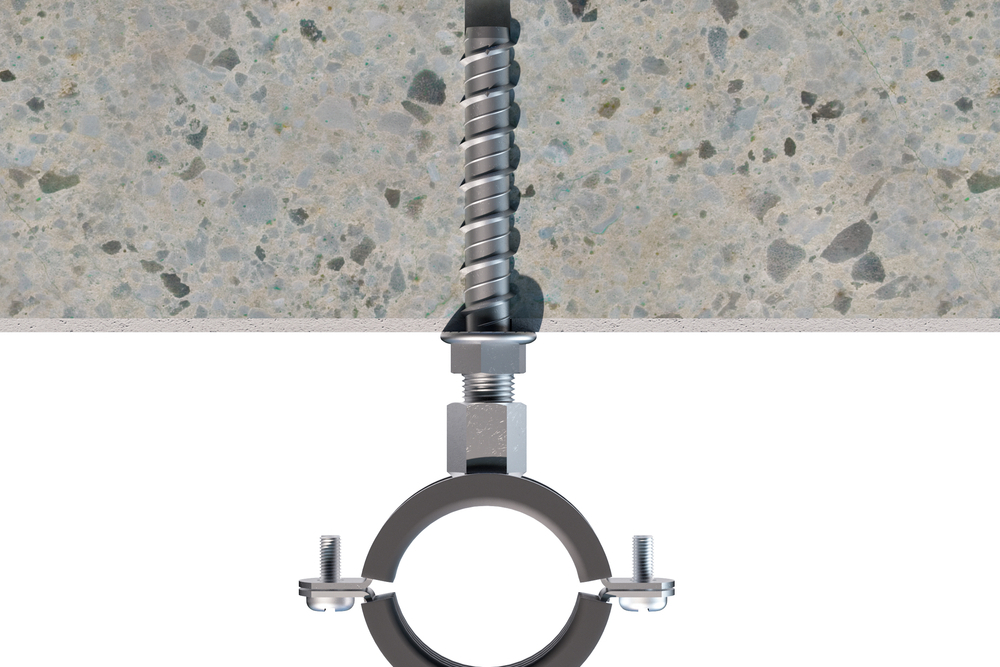 TFM - Concrete screw anchor with zinc plated coating. 