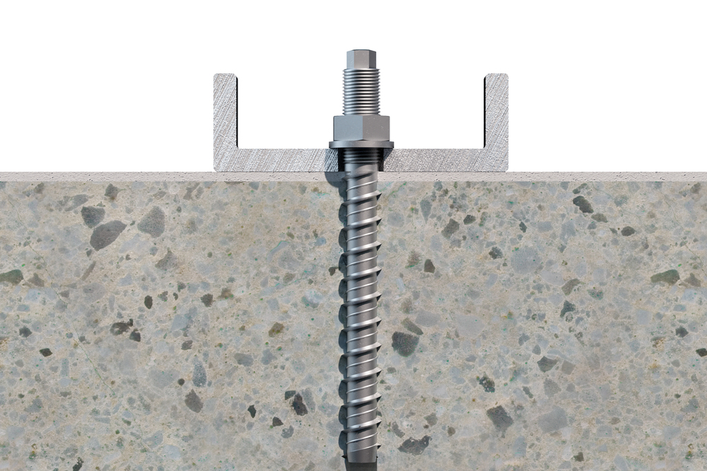 TFS - Concrete screw anchor with zinc plated coating. 