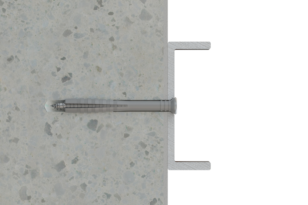TC-CA - Bucha de fixação em poliamida 6.6, pré-montada com parafuso rosca de dentes serrados - fixação com martelo. 