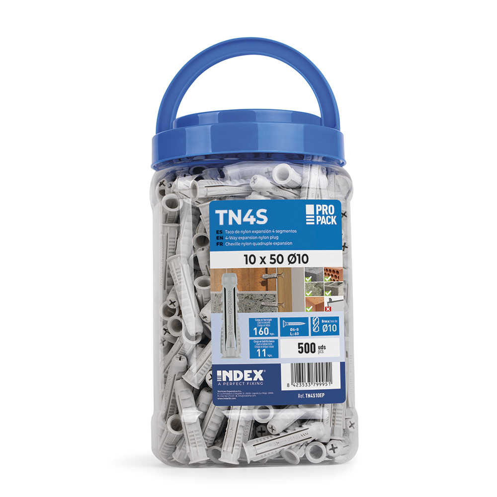 TN4S EP - Taco de nylon anudable de 4 segmentos para todo tipo de materiales. 