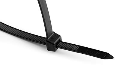 Detail of the ergonomic design of the cable tie