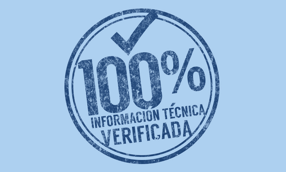 Sello 100% información técnica verificada