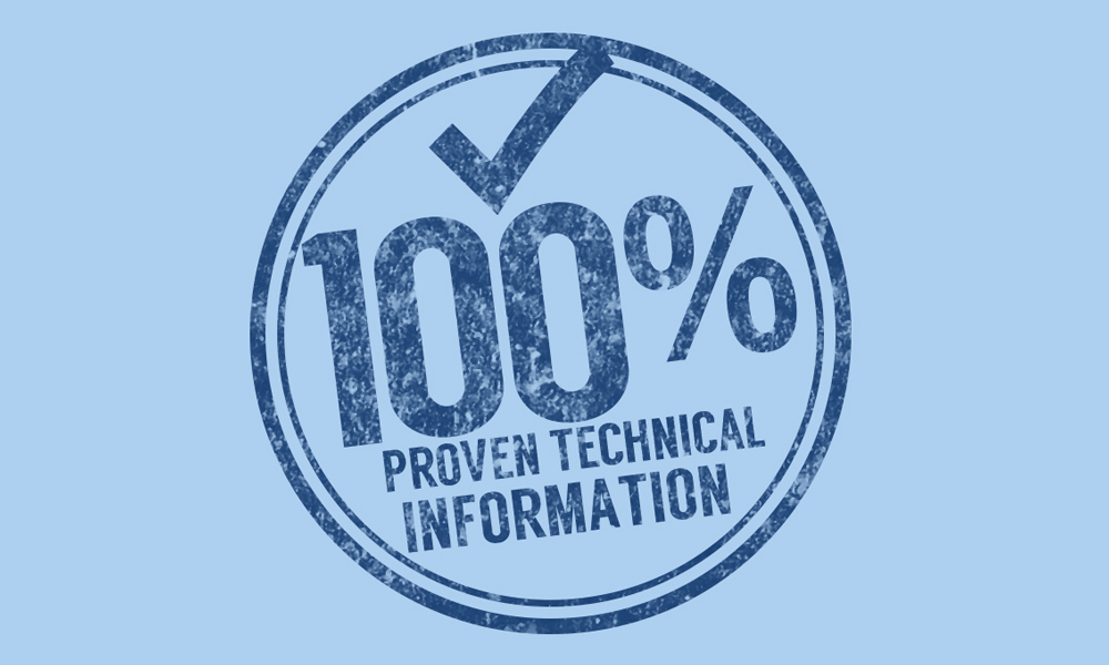 Sello 100% información técnica verificada