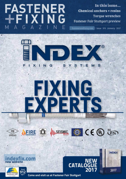 INDEX Fixing Systems en couverture du magazine Fastener + Fixing Magazine