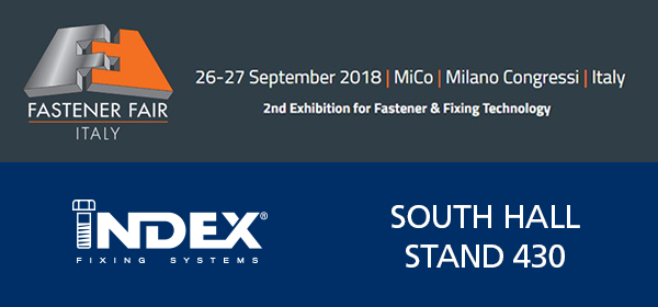 INDEX Fixing Systems will attend to the next edition of the Fastener Fair Italy in Milan.